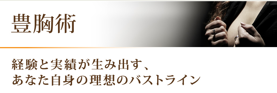 豊胸術 経験と実績が生み出す、あなた自身の理想のバストライン