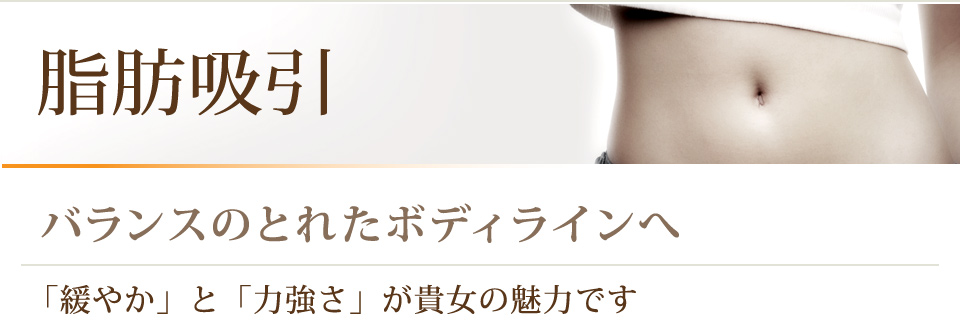 脂肪吸引 バランスのとれたボディラインへ 「緩やか」と「力強さ」が貴女の魅力です